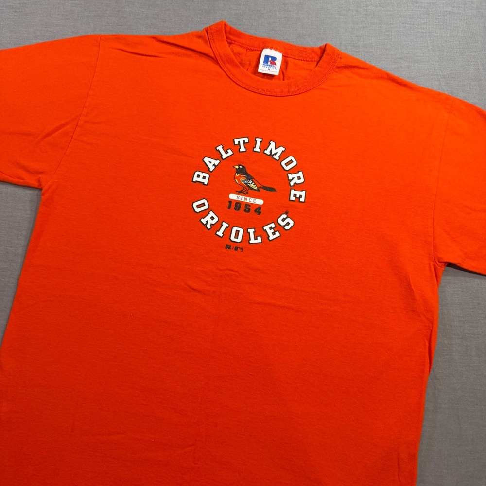 Russell Athletic Baltimore Orioles Mens Size M Orange Excellent MLB T-Shirt